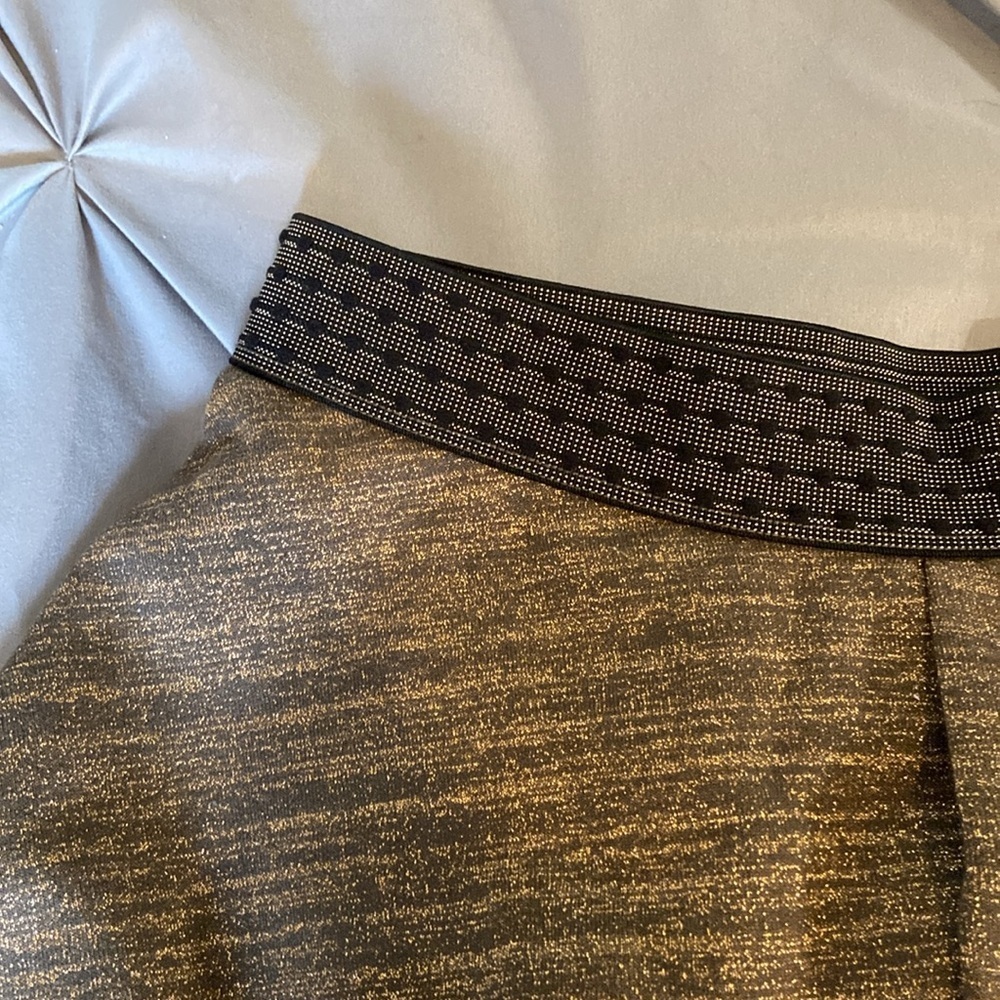 Anthropologie gold/grey skirt with stretch waistband - Picture 3 of 7